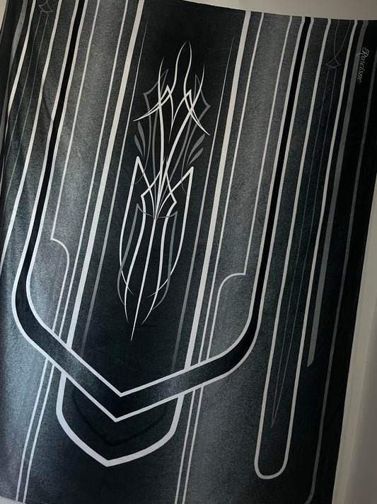black lowrider pinstripe hood blanket