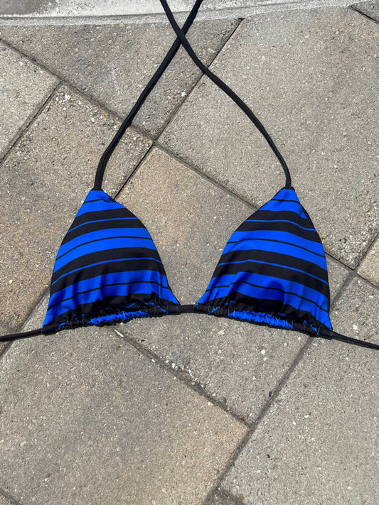 royal & black Charlie Brown bikini top