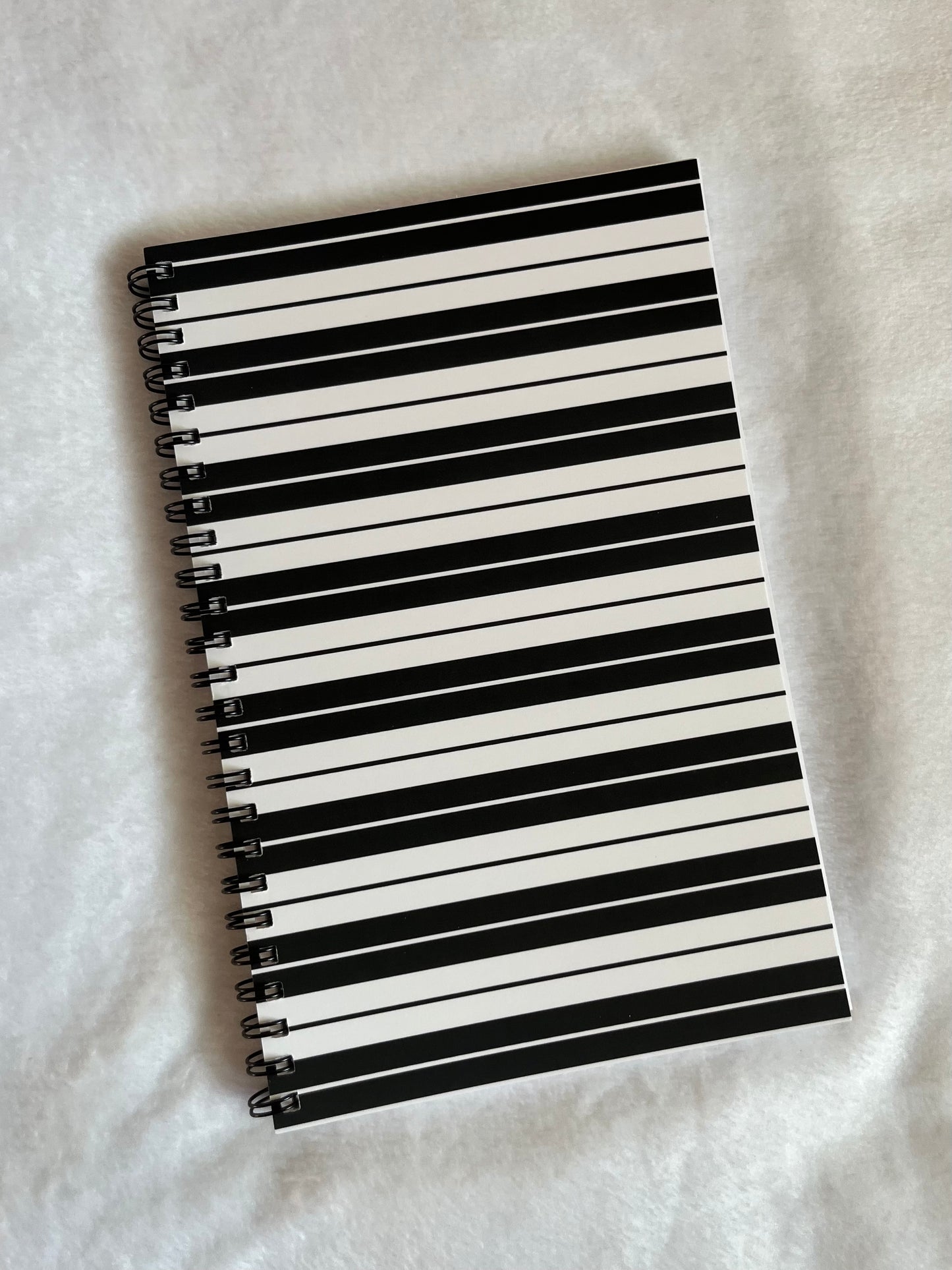 black & white Charlie Brown stripe notebook