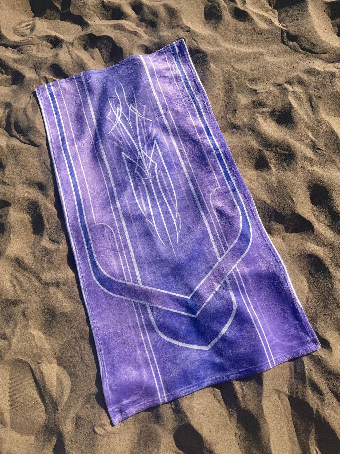 purple lowrider pinstripe beach towel