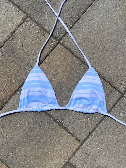 light blue & white Charlie Brown bikini top