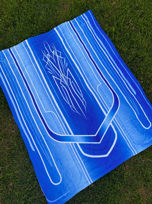 blue lowrider pinstripe hood blanket
