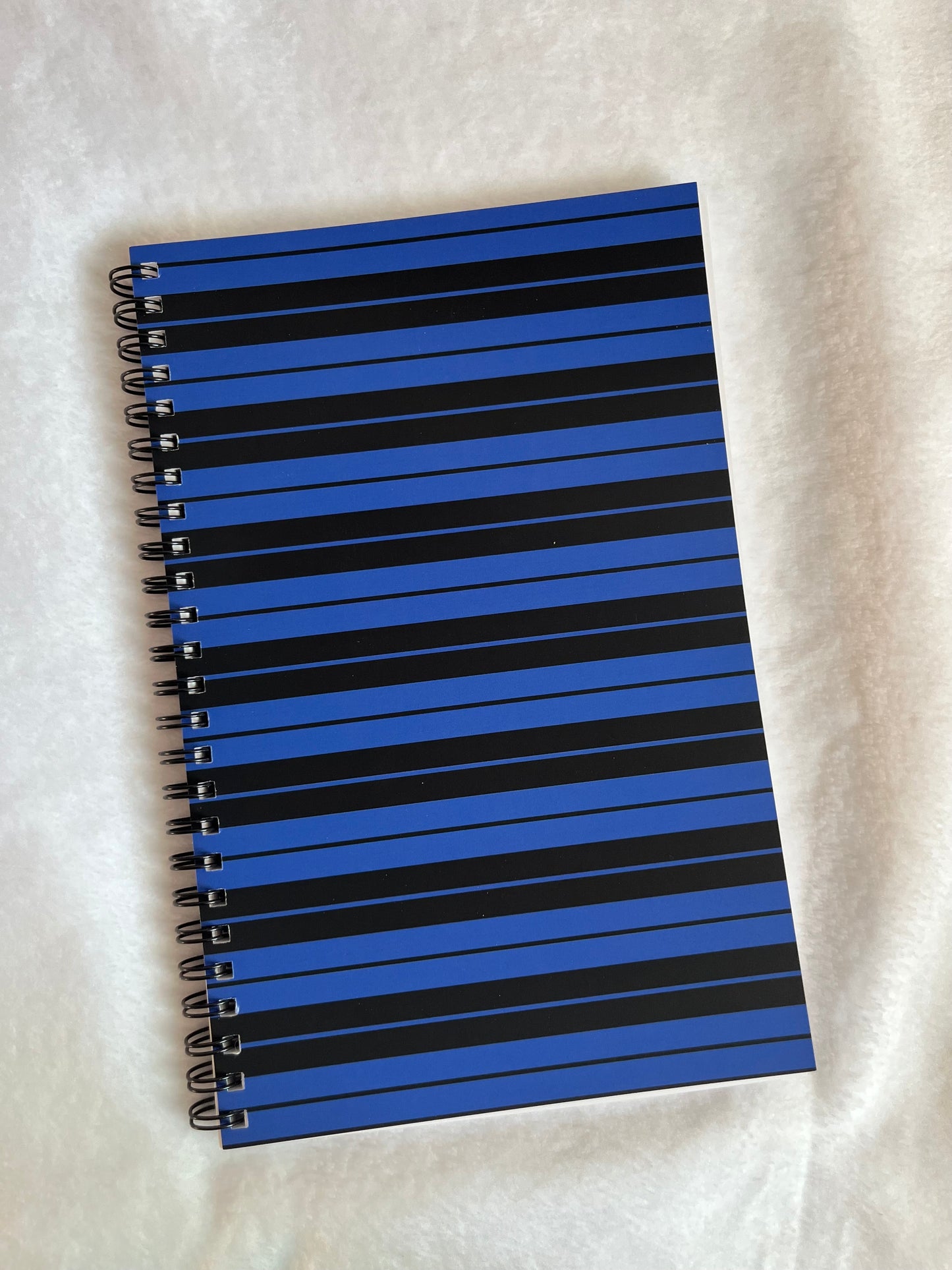 royal blue & black Charlie Brown stripe notebook