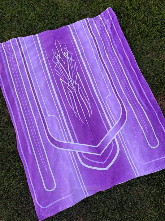 pink lowrider pinstripe hood blanket