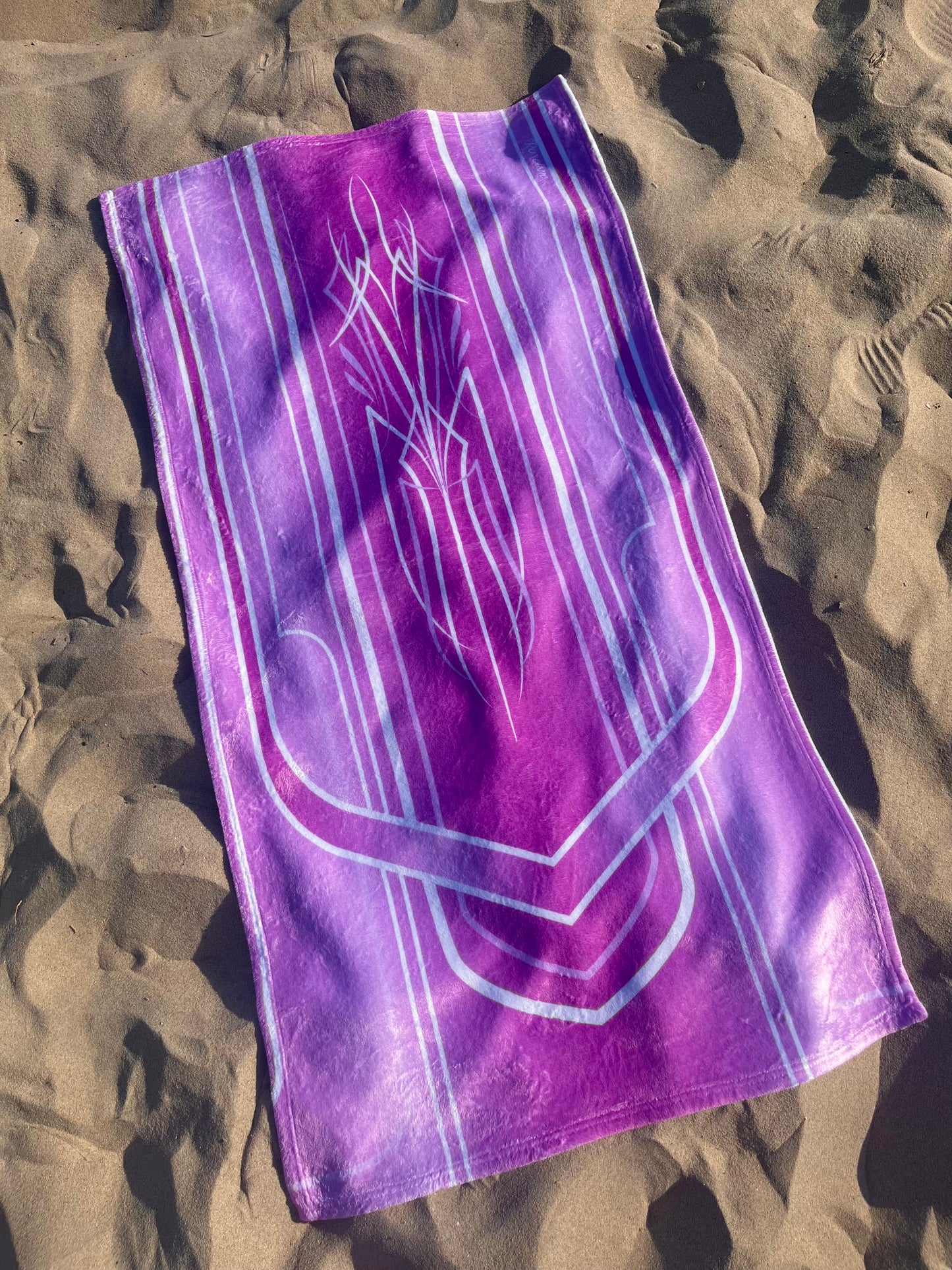 pink lowrider pinstripe beach towel