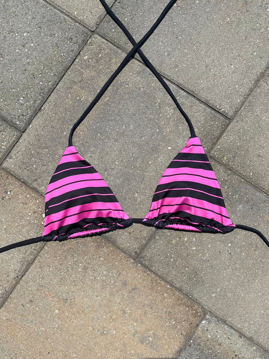 hot pink & black charlie brown bikini top