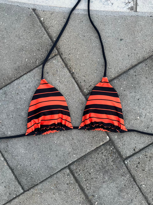 orange & black Charlie Brown bikini top