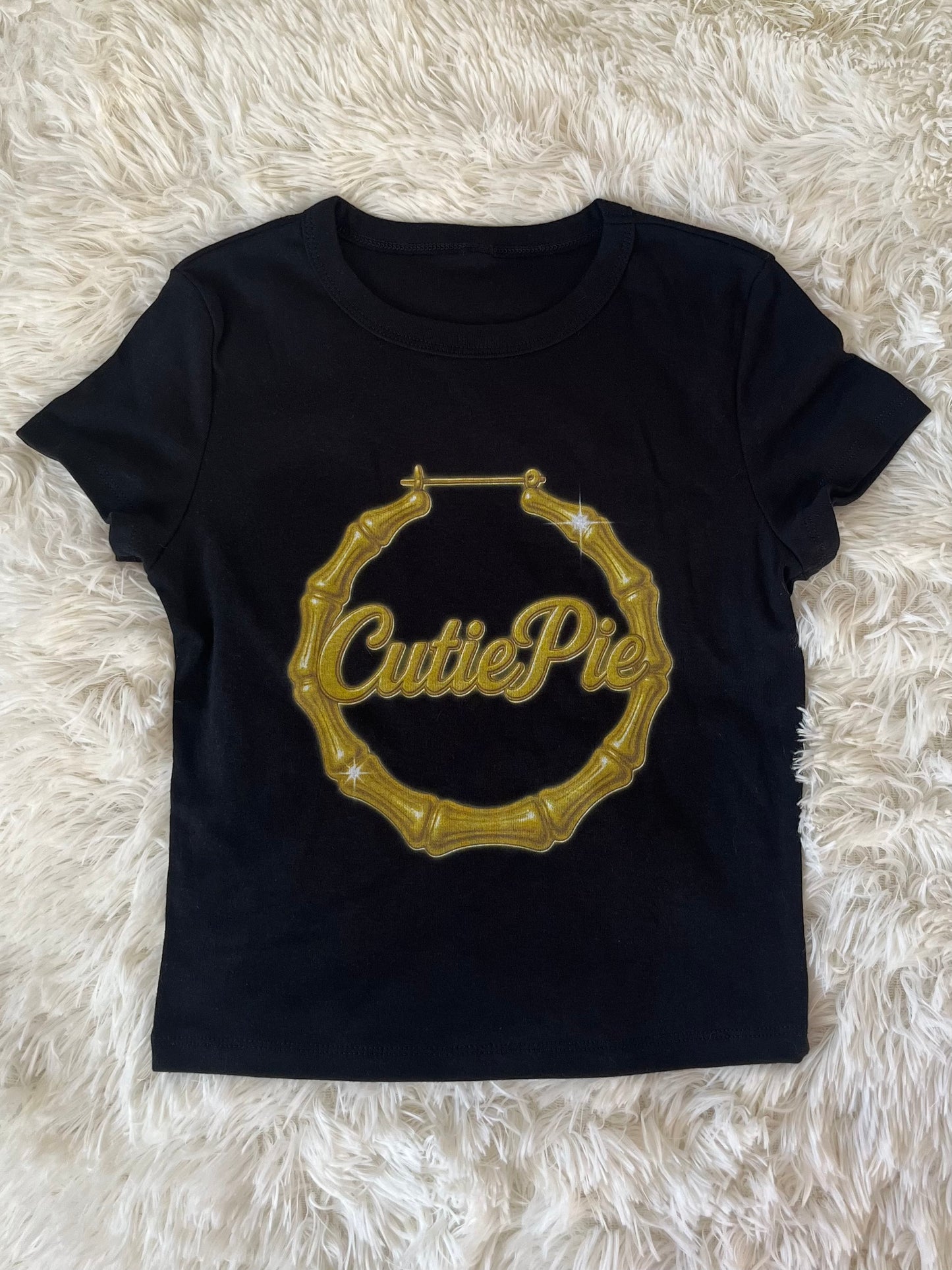 Cutie Pie gold hoop baby tee
