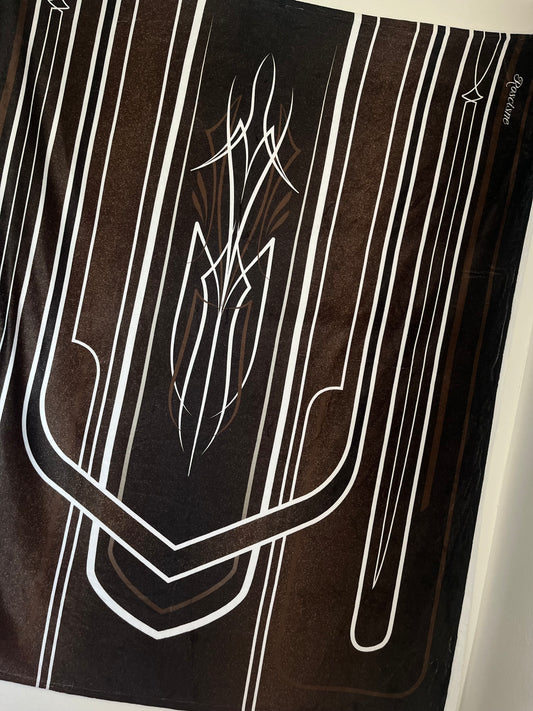 brown lowrider pinstripe hood blanket
