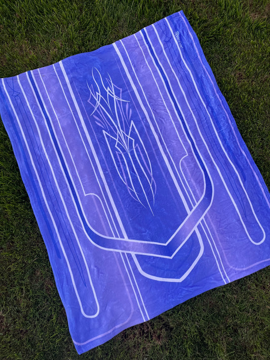 purple lowrider pinstripe hood blanket