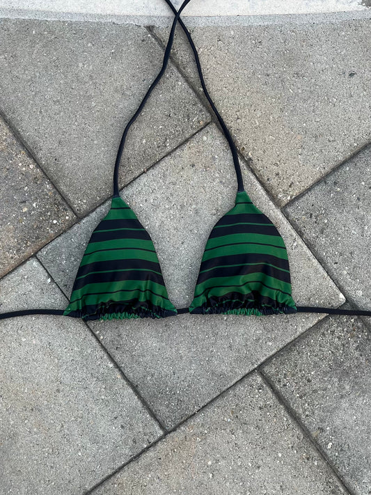 green & black Charlie Brown bikini top