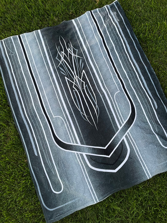 black lowrider pinstripe hood blanket