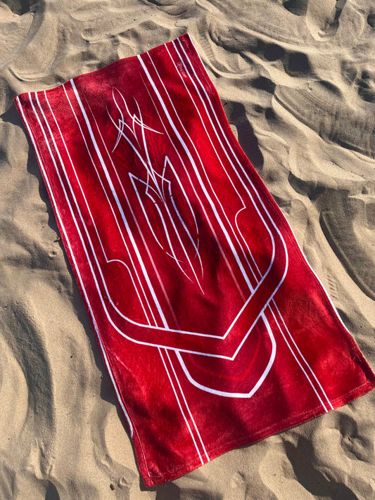 red lowrider pinstripe beach towel