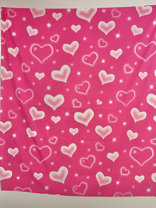 pink airbrush hearts backdrop