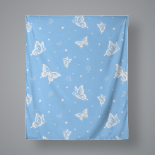 blue butterflies backdrop