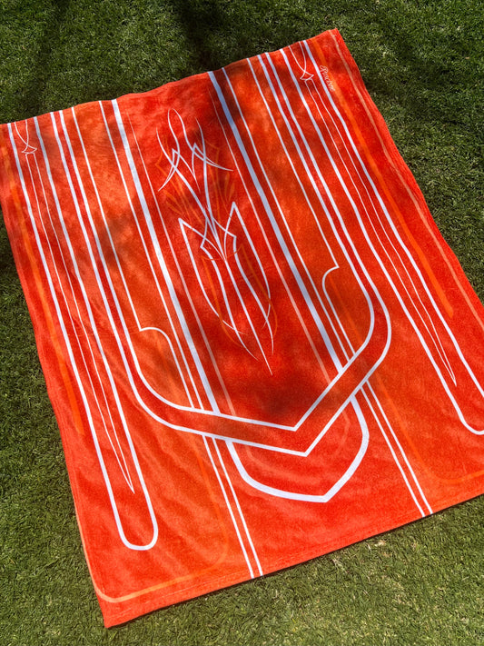 orange lowrider pinstripe hood blanket