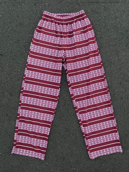 burgundy Charlie Brown Xmas pajama pants