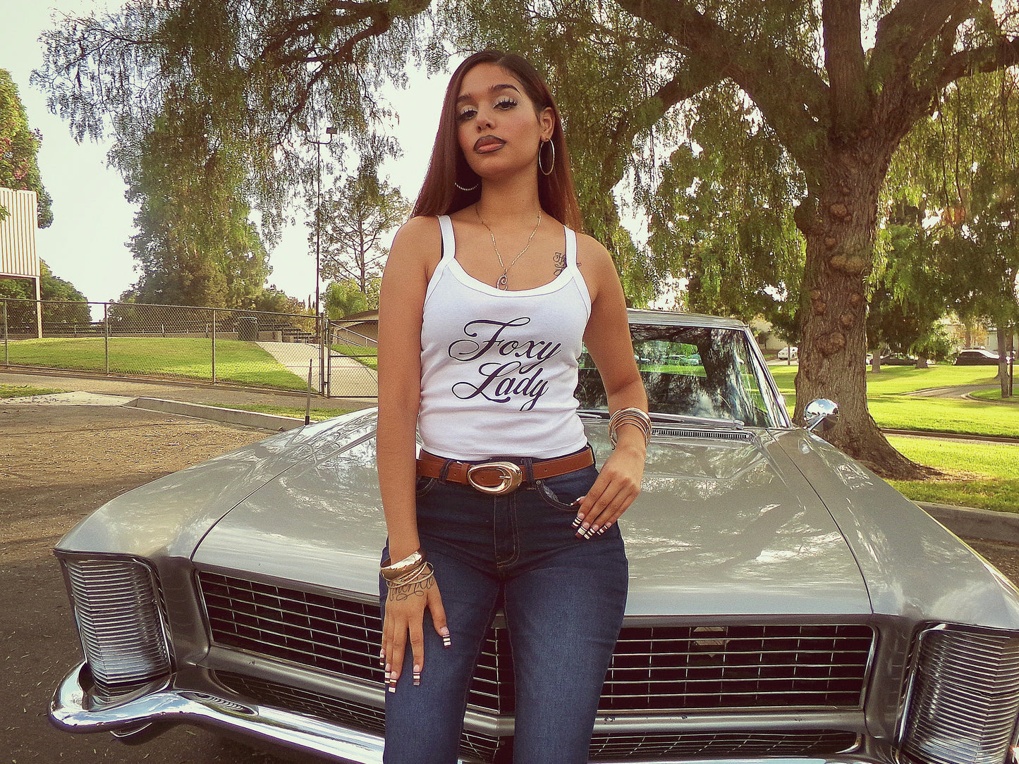 Foxy Lady white baby tank