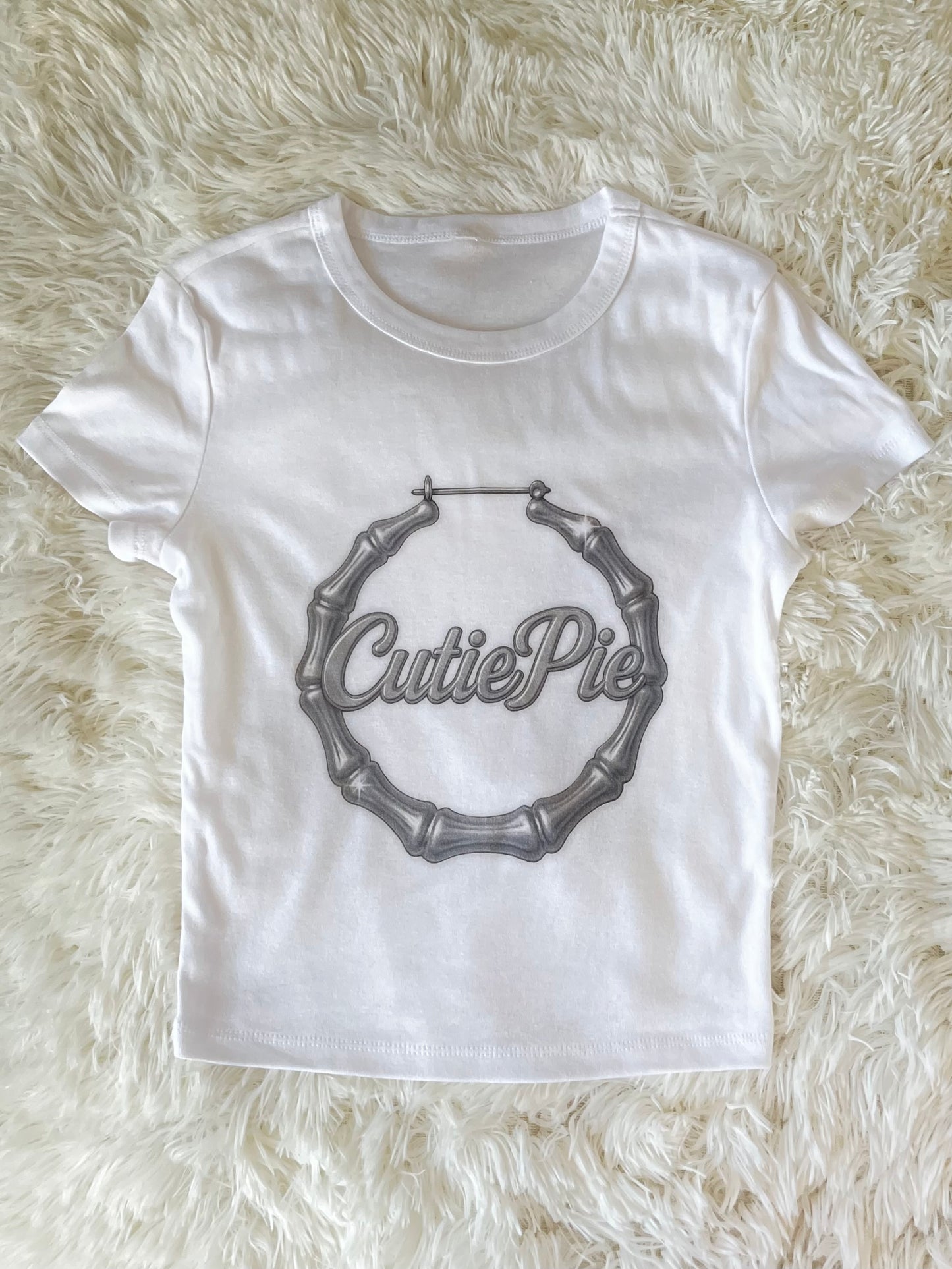 Cutie Pie silver hoop baby tee