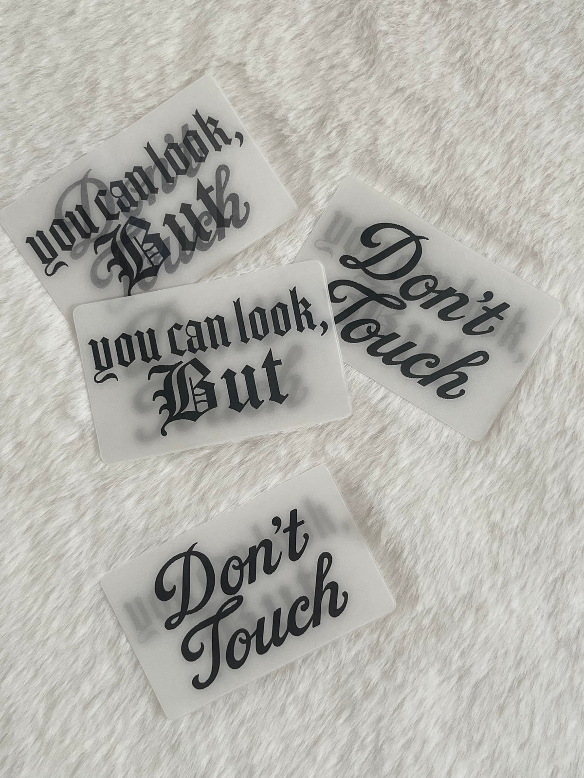 "Don't Touch" display card