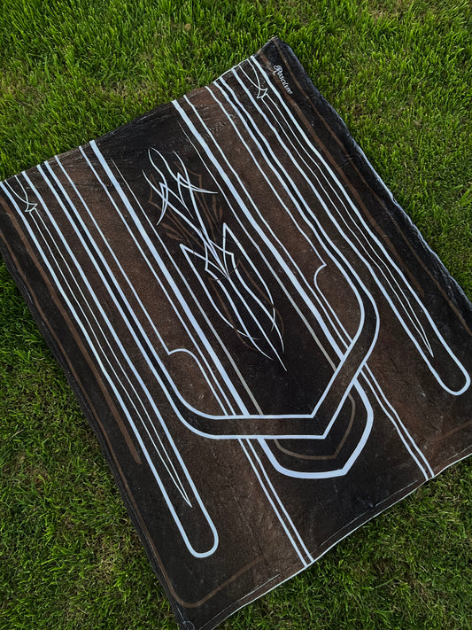 brown lowrider pinstripe hood blanket