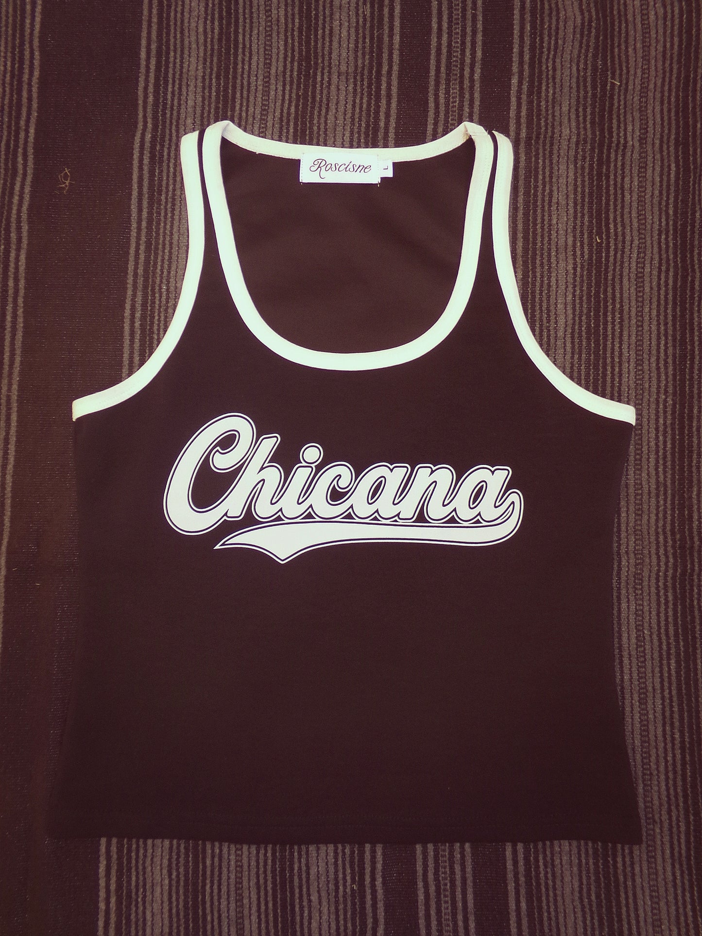 Chicana black retro tank top