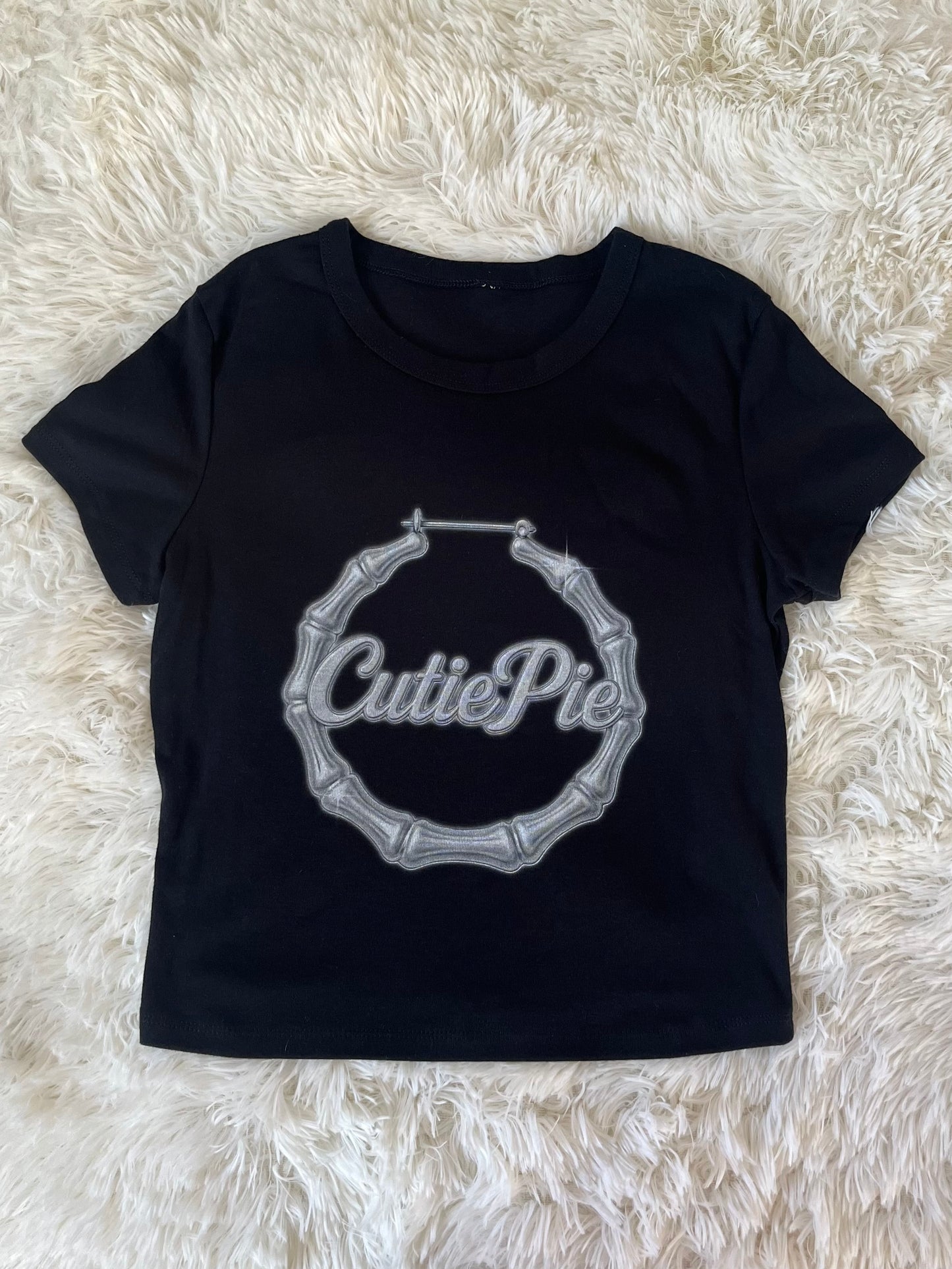 Cutie Pie silver hoop baby tee