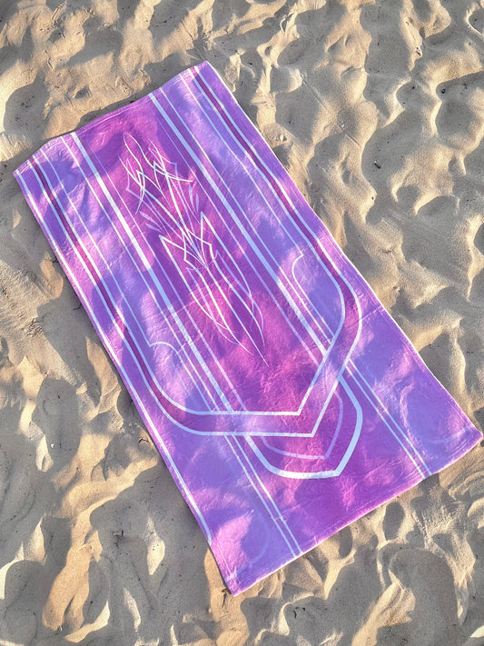 pink lowrider pinstripe beach towel