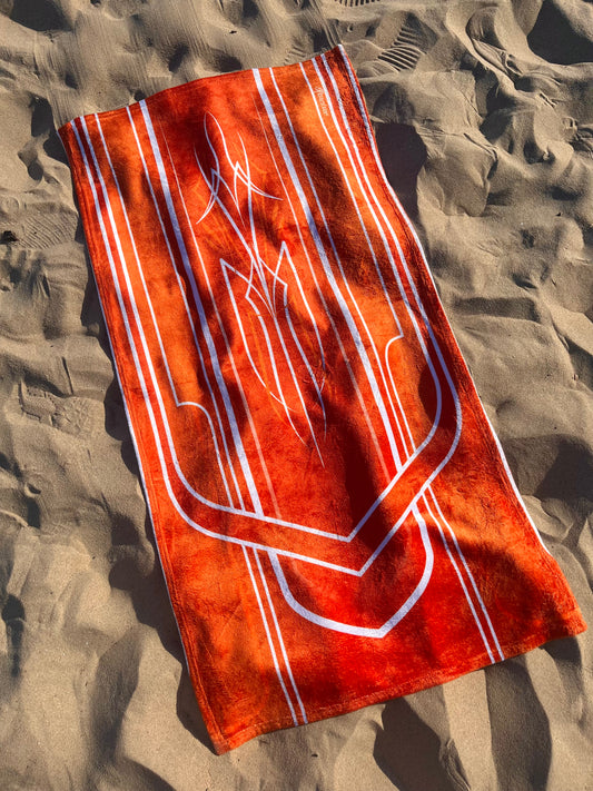 orange lowrider pinstripe beach towel
