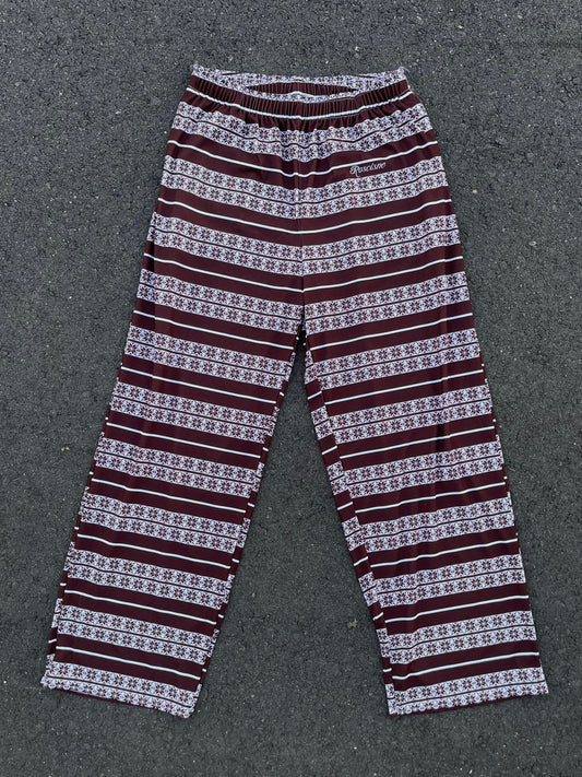 brown Charlie Brown Xmas pajama pants