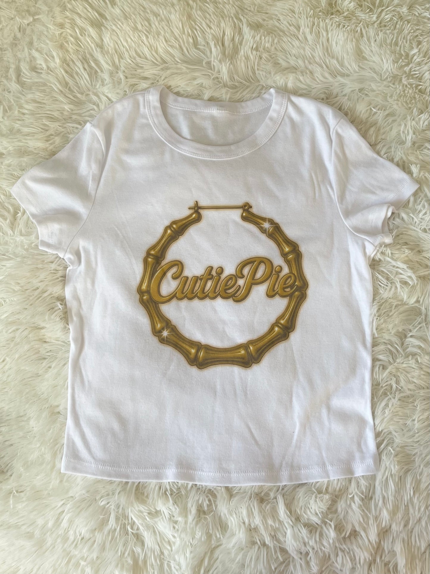 Cutie Pie gold hoop baby tee