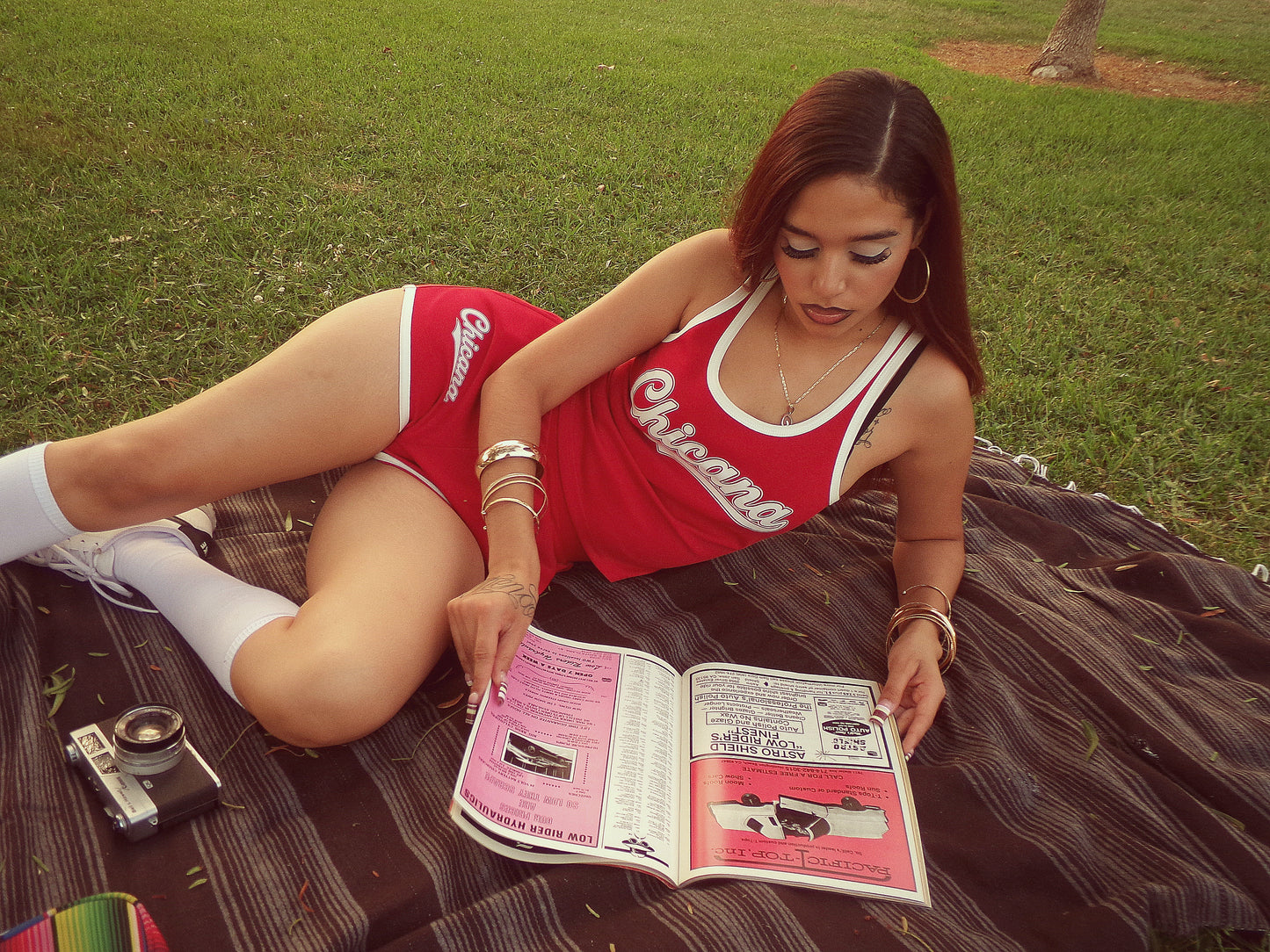 Chicana red retro shorts