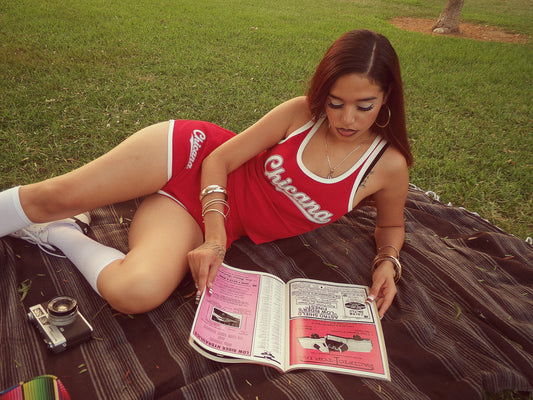 Chicana red retro shorts