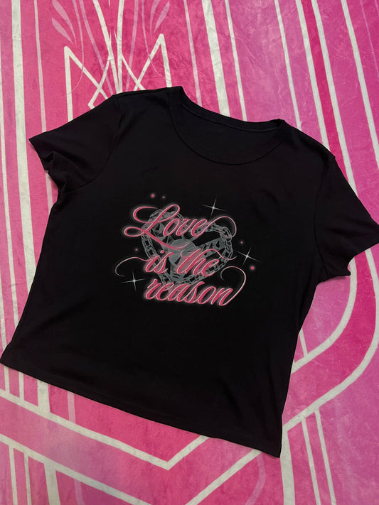 Love is the reason black baby tee