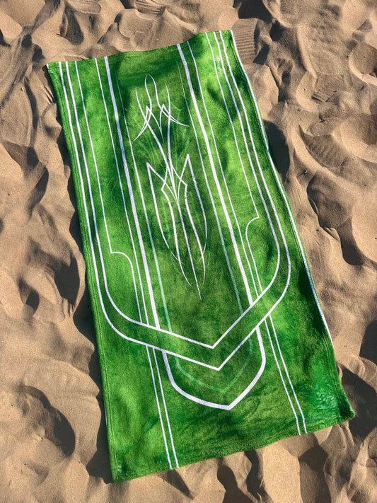 green lowrider pinstripe beach towel