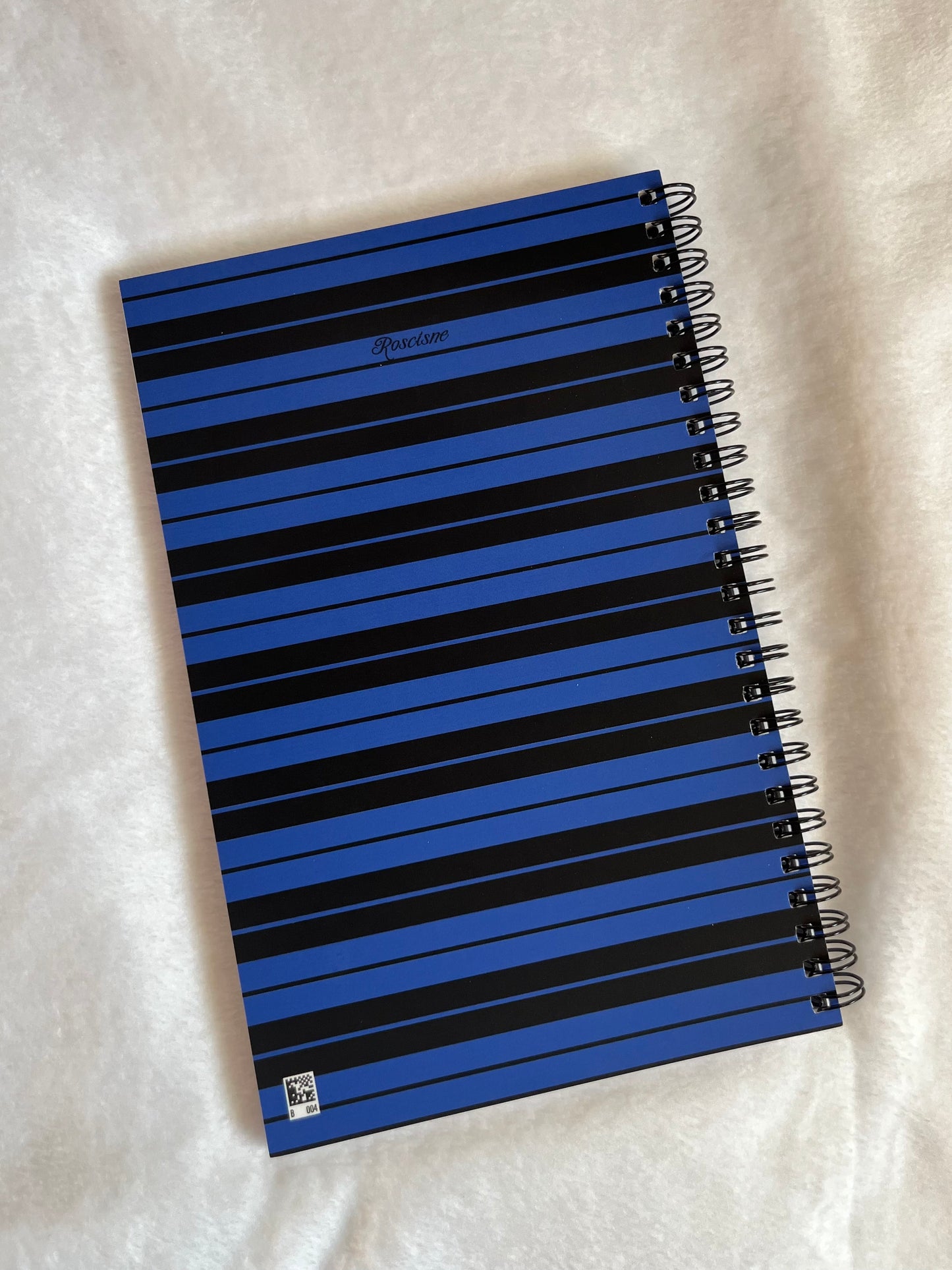 royal blue & black Charlie Brown stripe notebook
