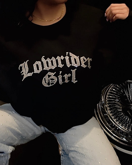 Lowrider Girl rhinestone crewneck