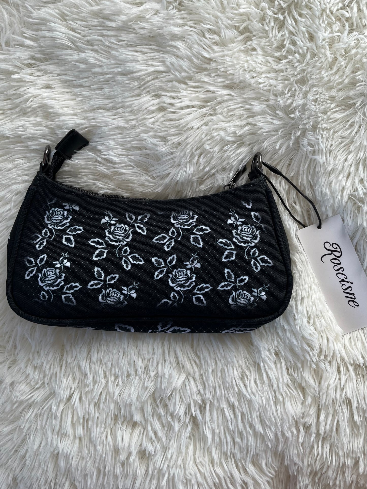 black airbrush lace bag