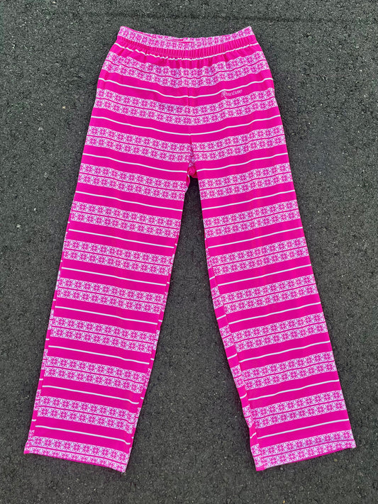 pink Charlie Brown Xmas pajama pants
