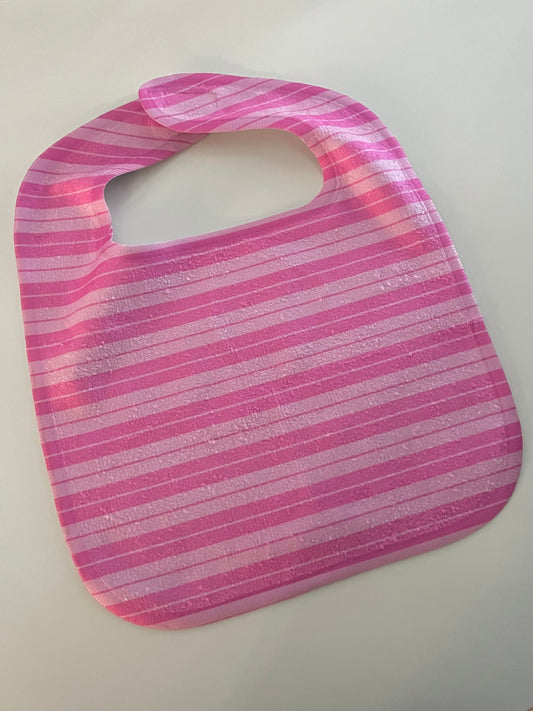 pink charlie brown baby bib